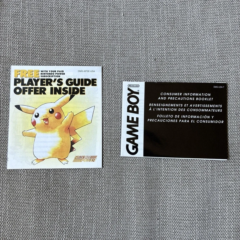 Pokémon Yellow Nintendo Power Player's Guide Offer Insert DMG-APSE-USA + Consumr